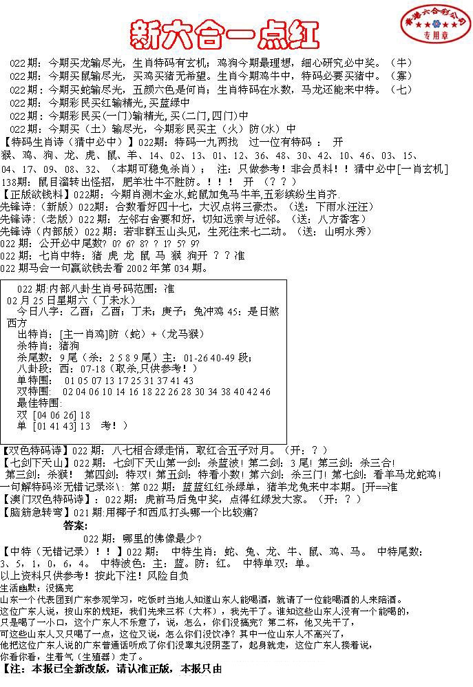 022期六合一点红A[图]
