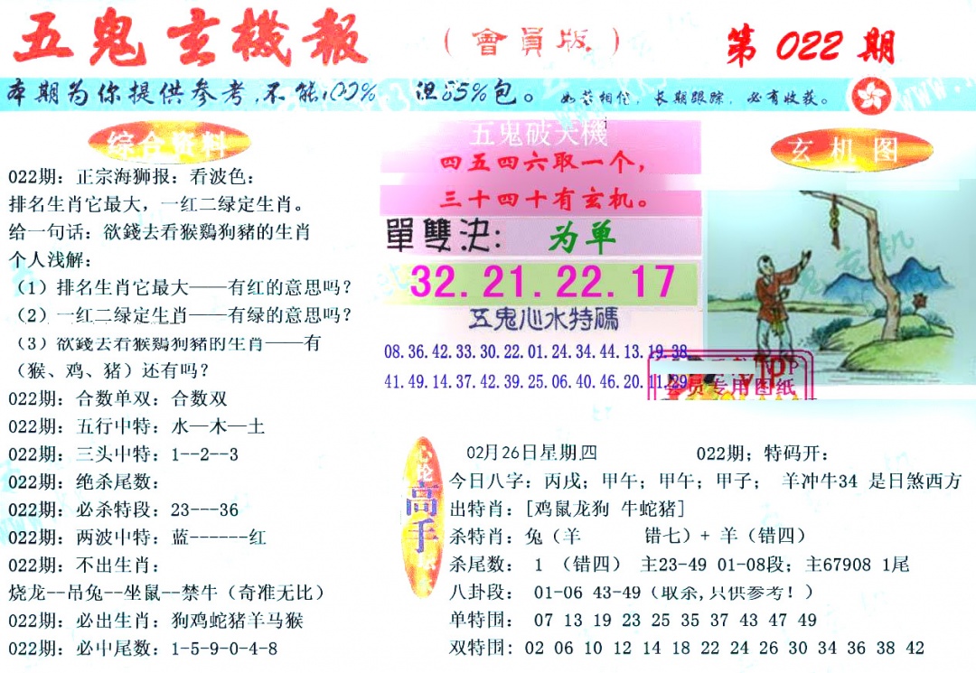 022期新五鬼玄机[图]